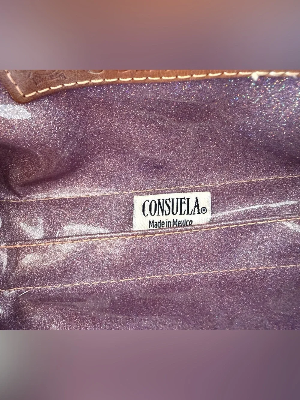 Consuela Bag Evadney Metallic Gold Quilted Cosmetic Make Up Case Chevron Travel